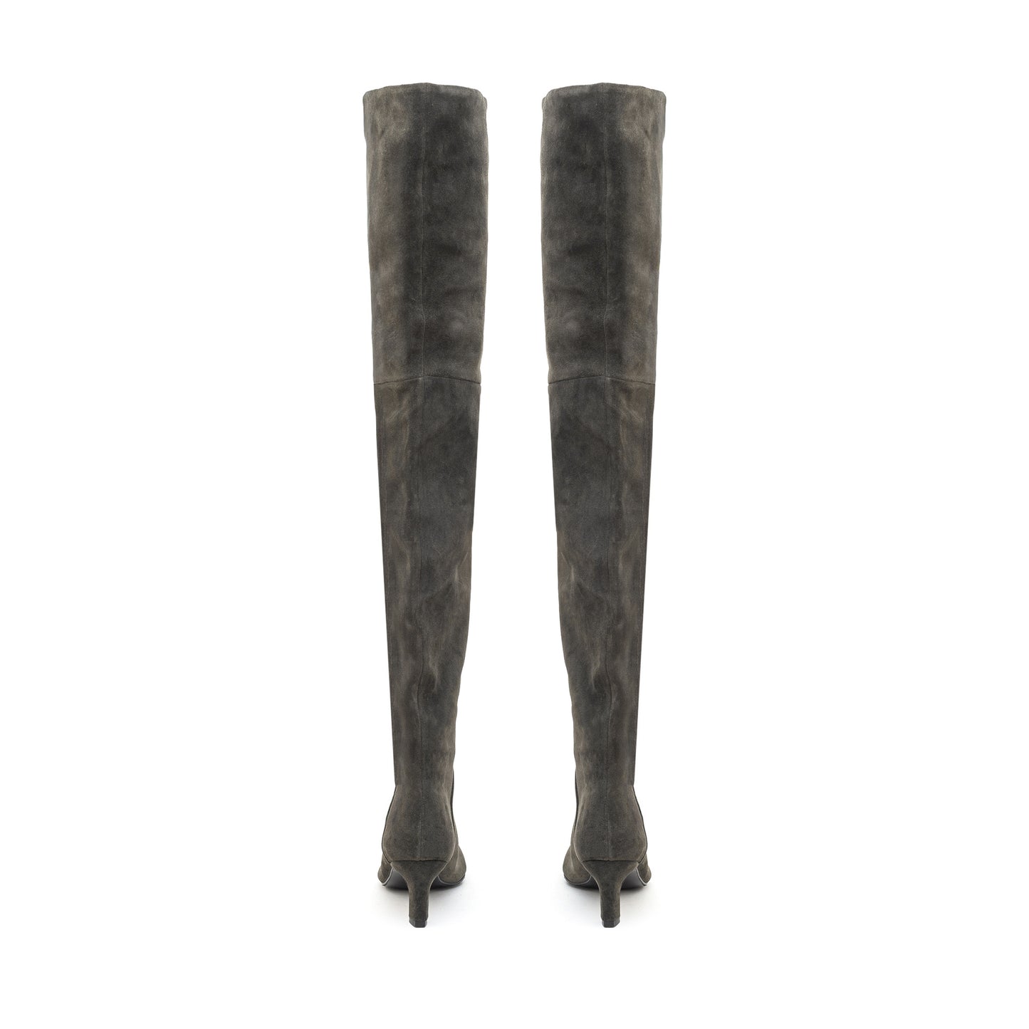 Tracy Long khaki suede thigh-high boots LOOKIE ATELIER
