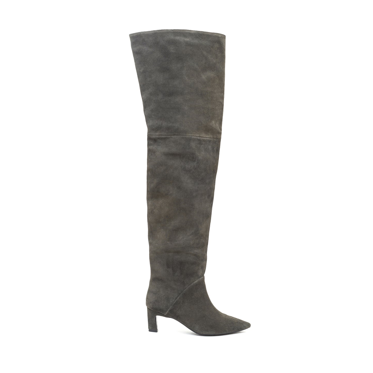 Tracy Long khaki suede thigh-high boots LOOKIE ATELIER