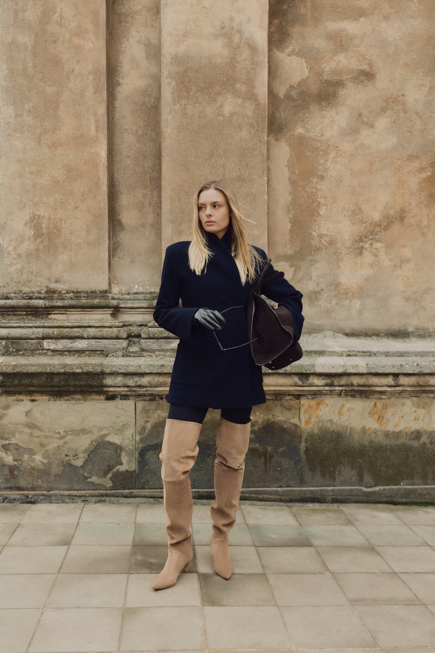 Tracy Long mokko suede thigh-high boots LOOKIE ATELIER