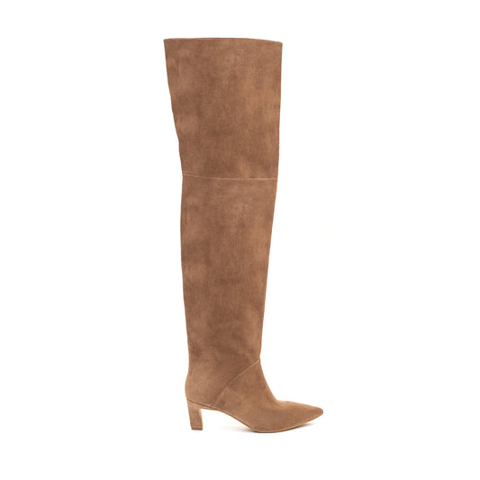 Tracy Long mokko suede thigh-high boots LOOKIE ATELIER