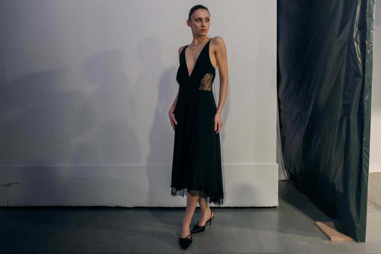 Silk dress with lace details NOVITSKA