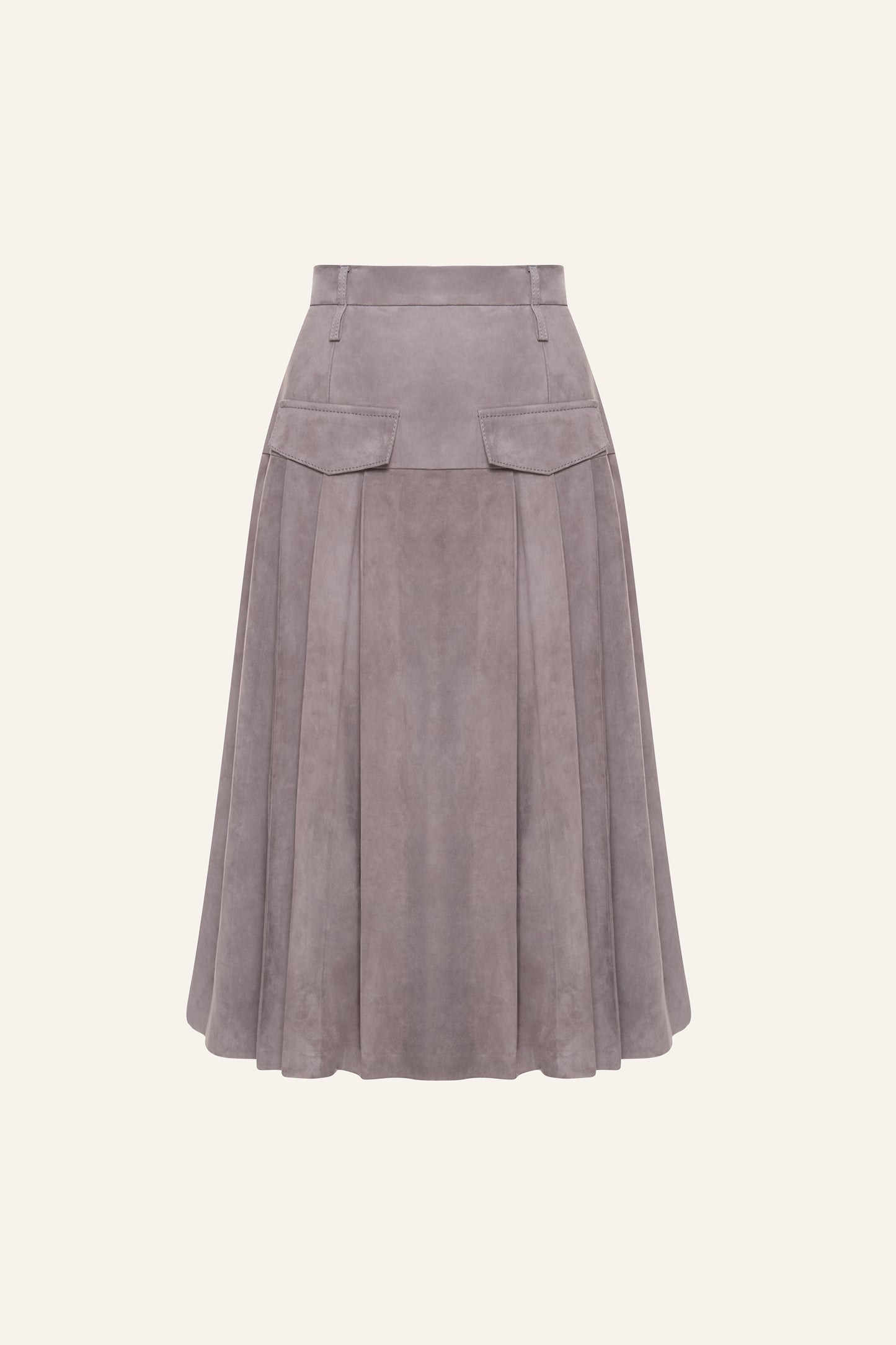 SUEDE LEATHER SKIRT KATERINA KVIT