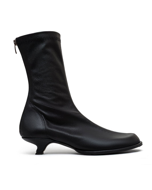 Valerie black leather sock boots LOOKIE ATELIER