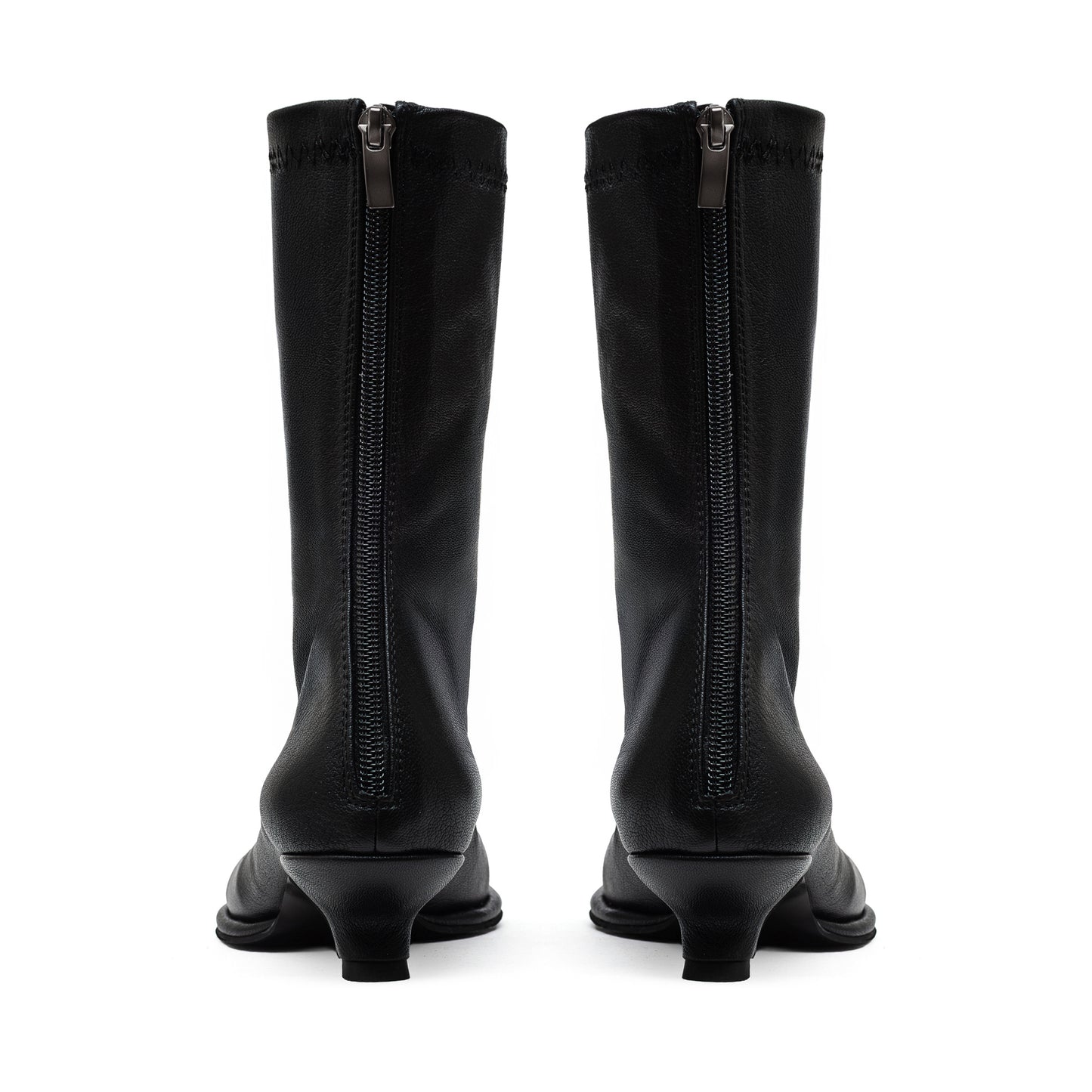 Valerie black leather sock boots LOOKIE ATELIER