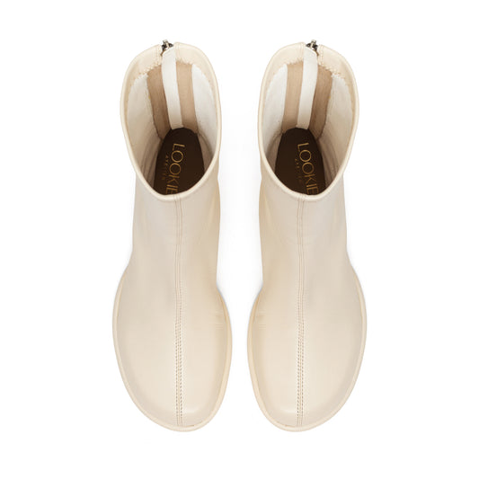 Valerie milky leather sock boots LOOKIE ATELIER