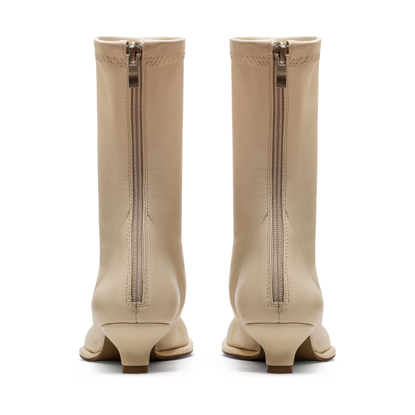 Valerie milky leather sock boots LOOKIE ATELIER