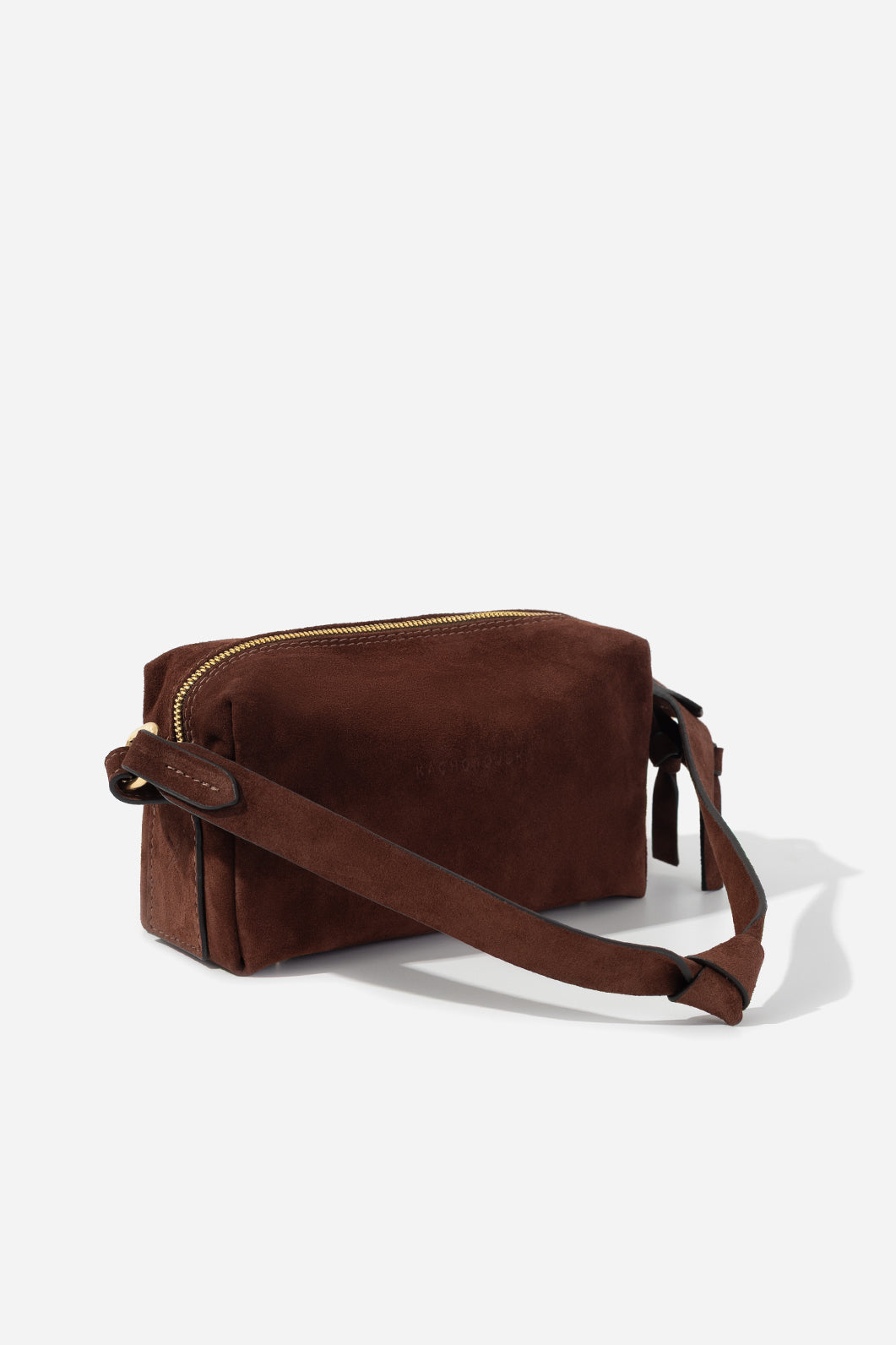 WINONA brown suede bag KACHOROVSKA, front 3/4 view