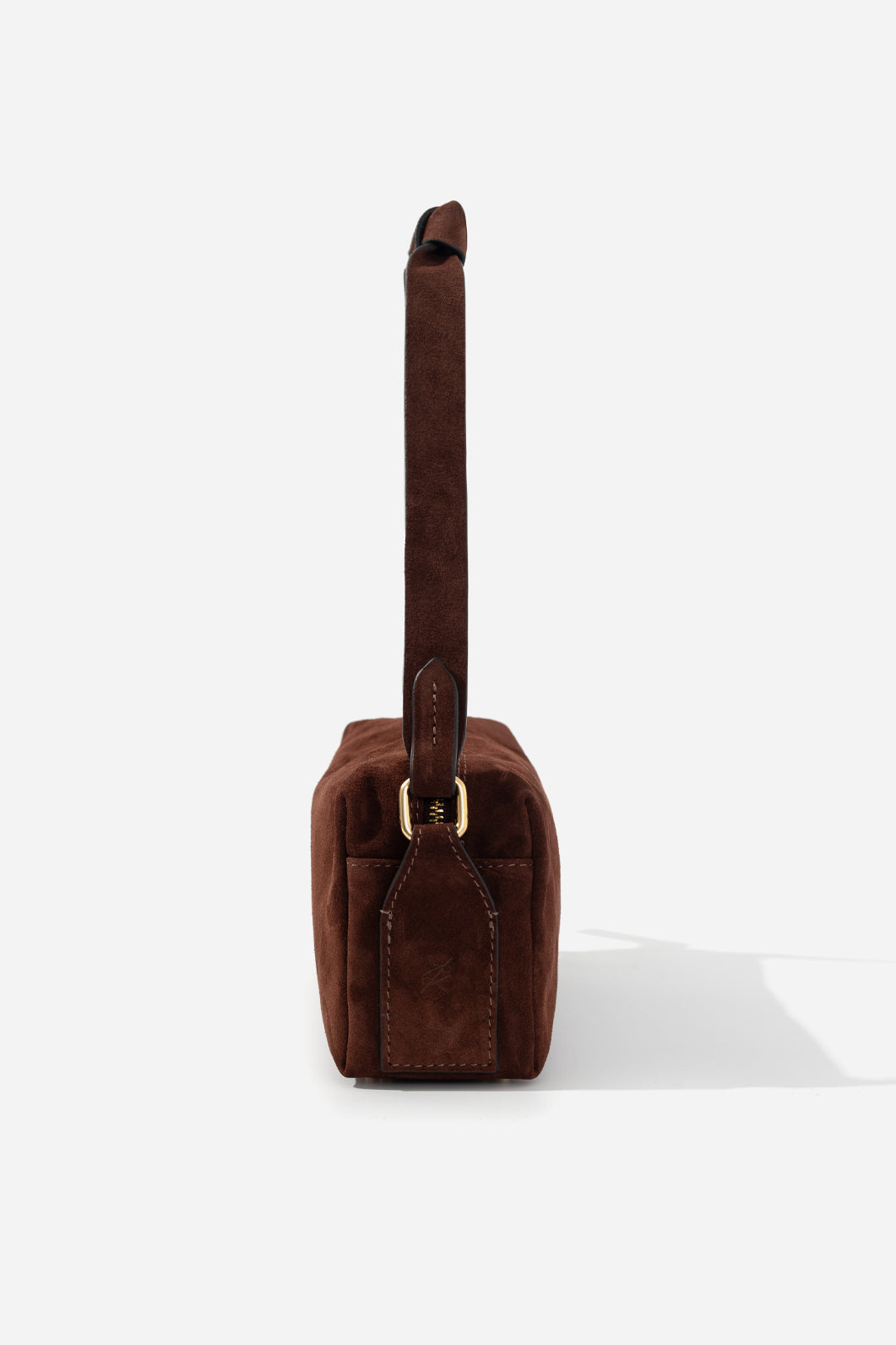 WINONA brown suede bag KACHOROVSKA, side profile