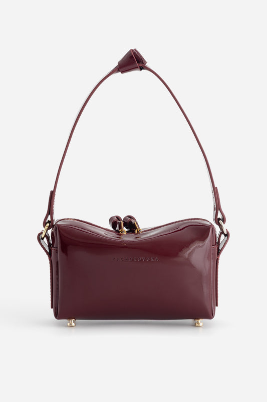WINONA burgundy patent leather bag KACHOROVSKA front view