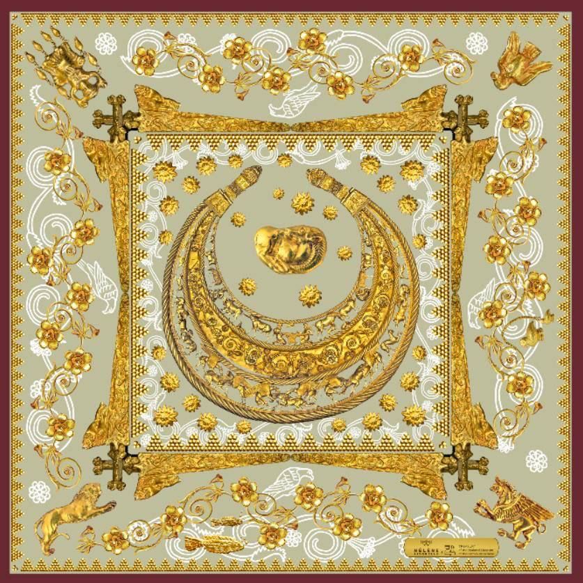 Silk scarf «Scythian pectoral» HÉLÈNE LITORELLE