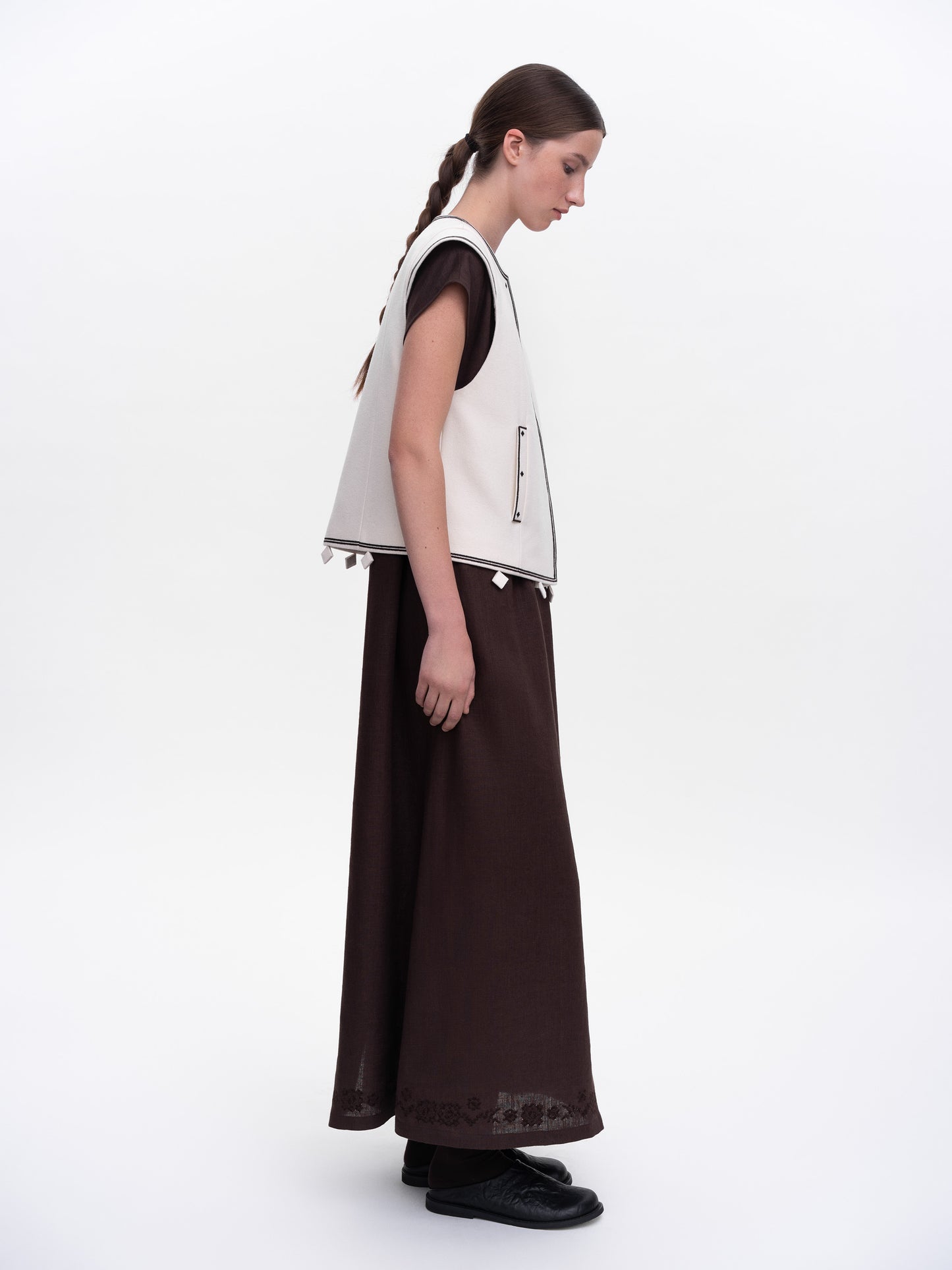 Milk embroidered vest Kibchyk ETNODIM