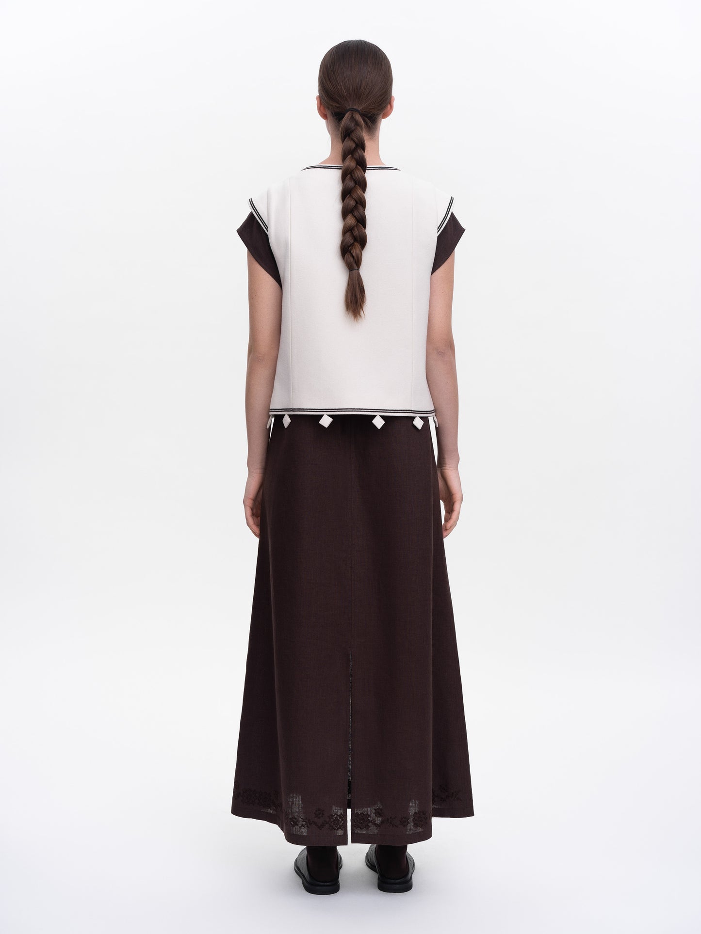 Milk embroidered vest Kibchyk ETNODIM