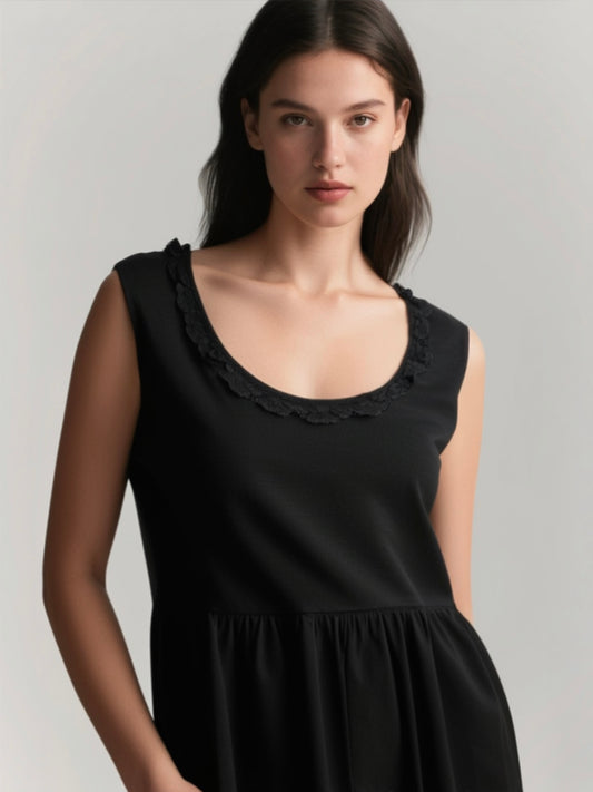Black Lace Trim Top DOLCE & GABBANA (Pre-Owned)