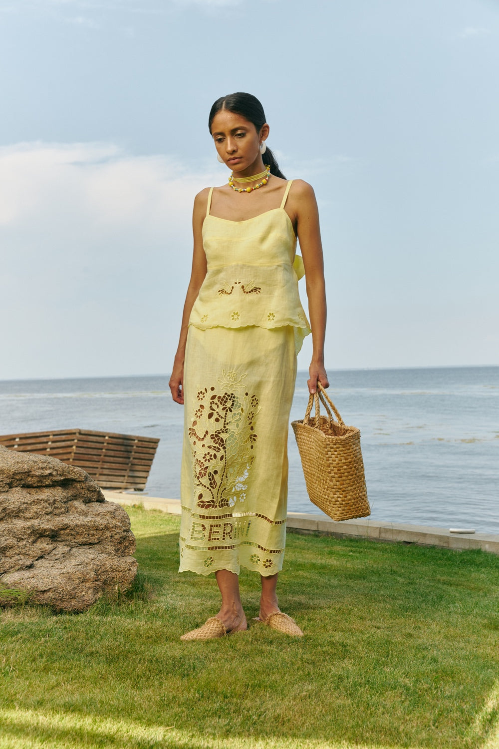 "Tree of love" yellow skirt FOBERINI