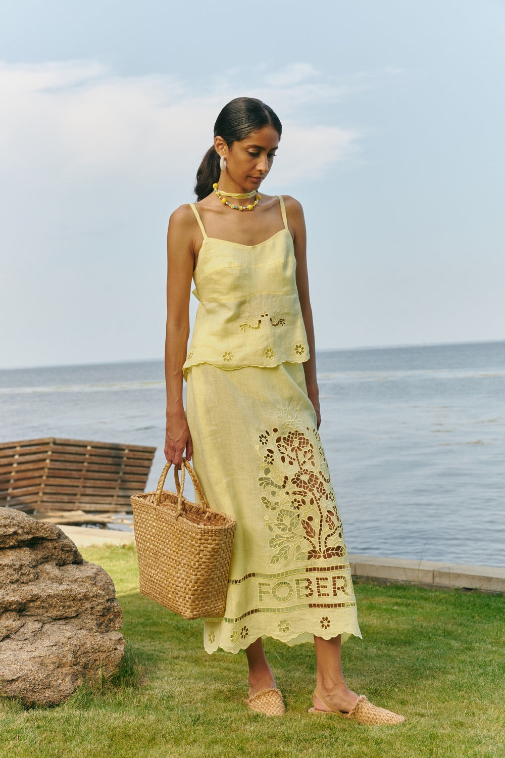 "Tree of love" yellow skirt FOBERINI