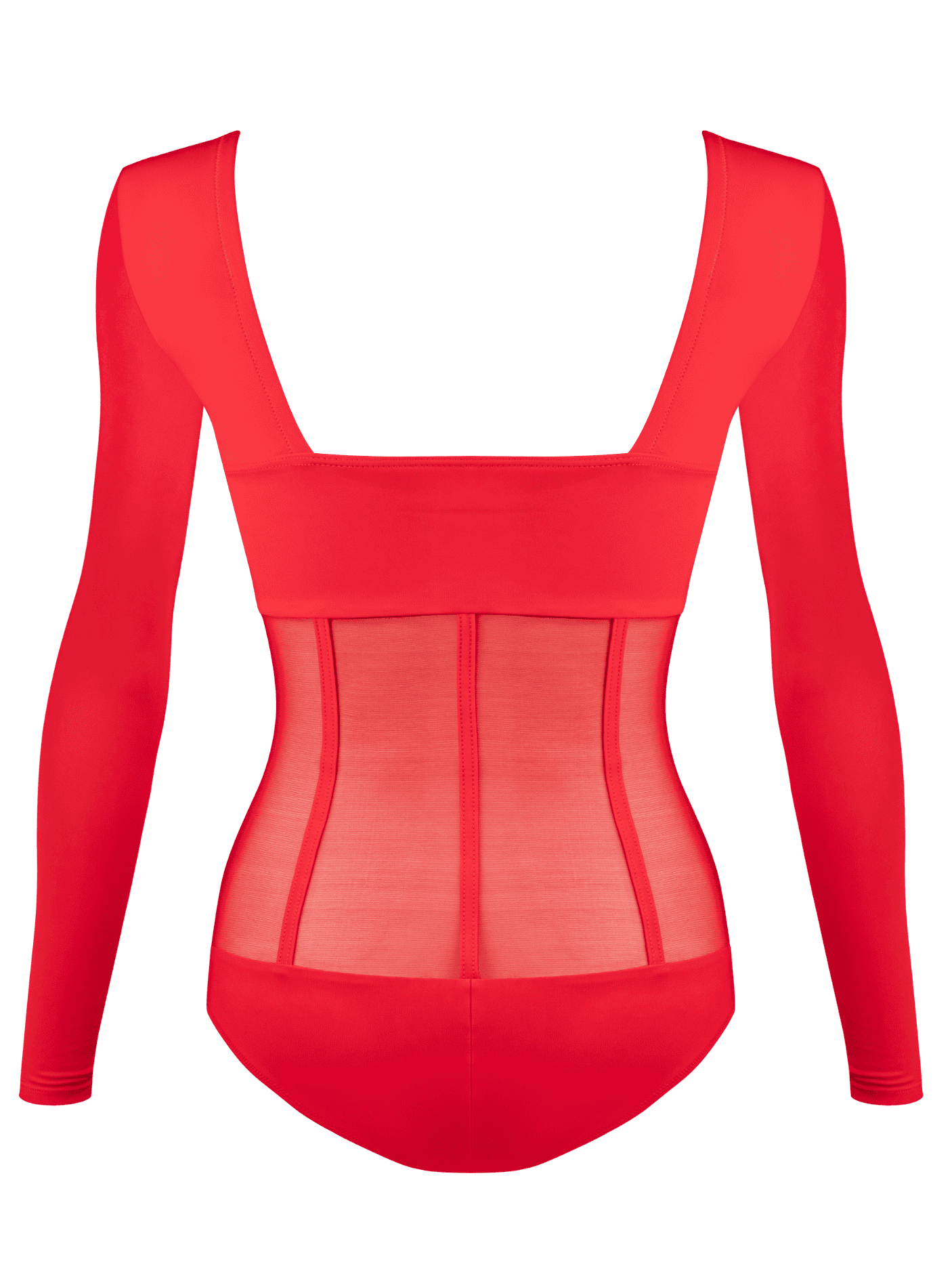 Body Corset Red Long Sleeves FOX LINGERIE