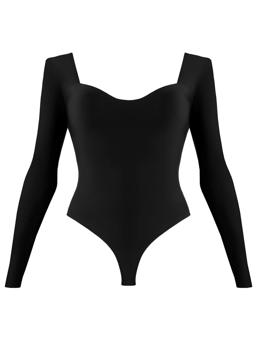 Body Slim Black long Sleeves FOX LINGERIE