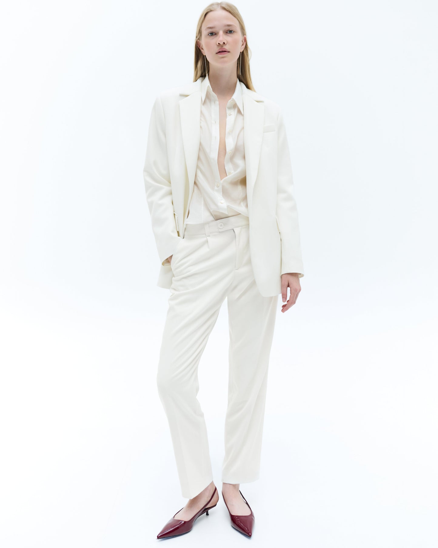 Ivory silk fitted shirt NOVITSKA