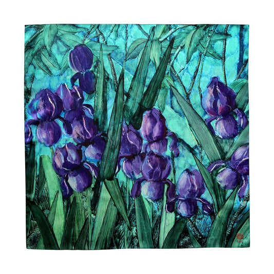 Silk Scarf Irises OLIZ