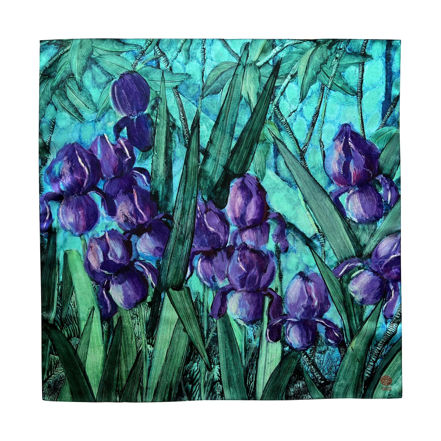 Silk Scarf Irises OLIZ