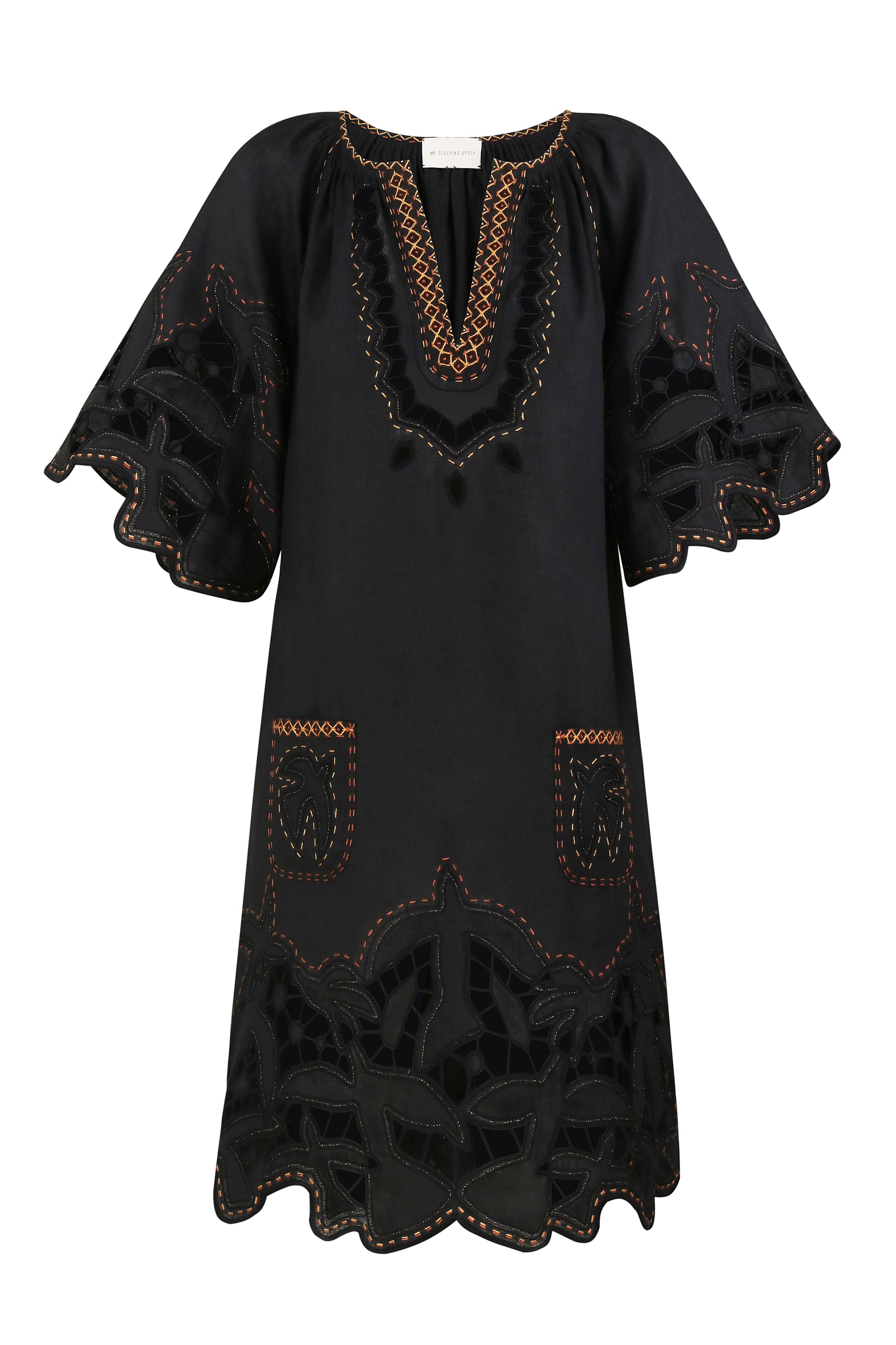 Flying Home Black Richelieu Dress M Flying Home Black Richelieu Dress M