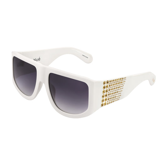 It Girl Sunglasses In White With Crystals NUÉ