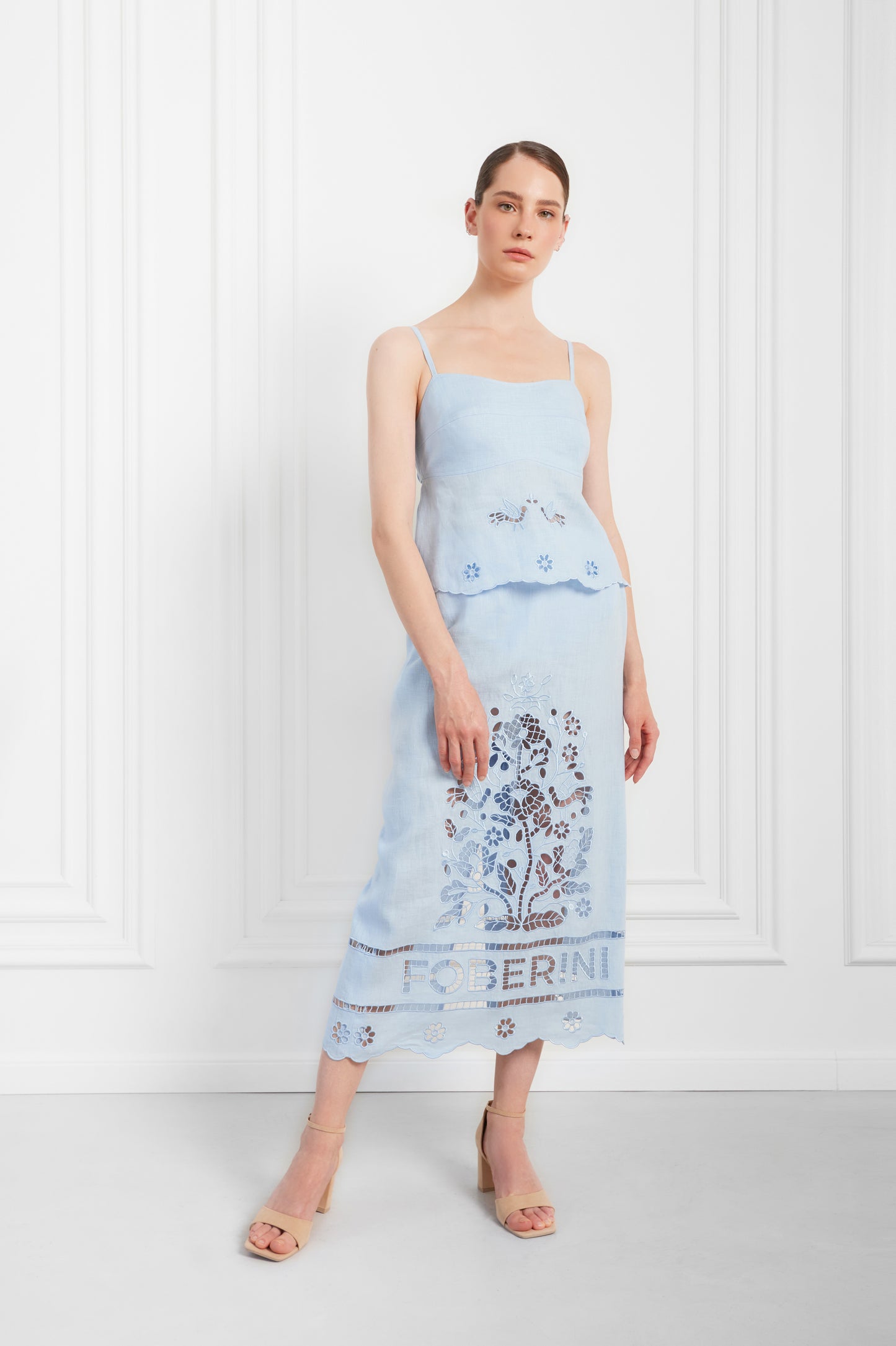 "Tree of love" blue skirt FOBERINI