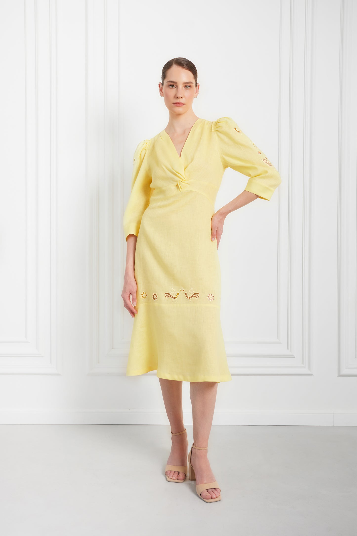 "Tree of love" yellow midi dress FOBERINI