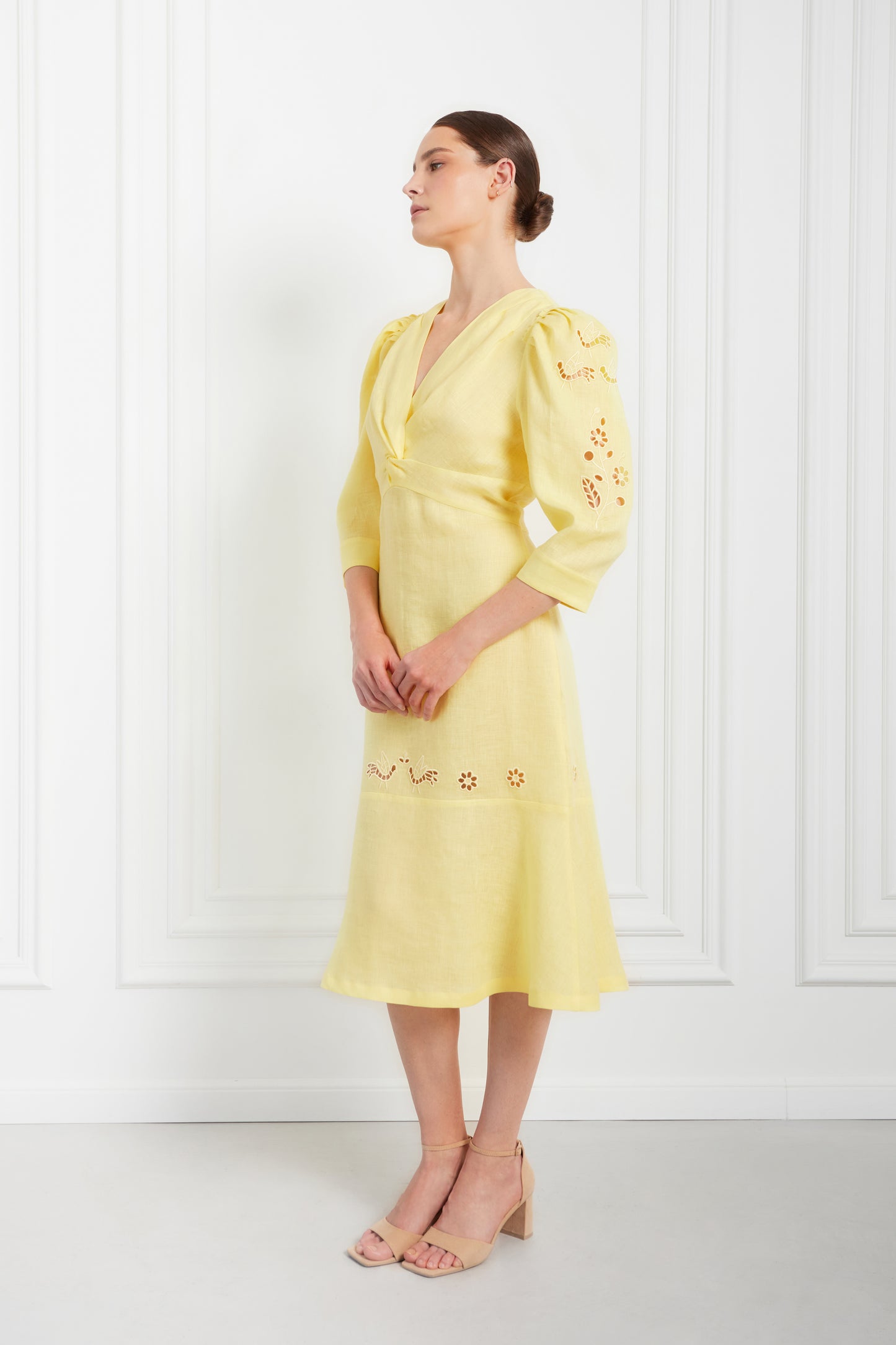 "Tree of love" yellow midi dress FOBERINI