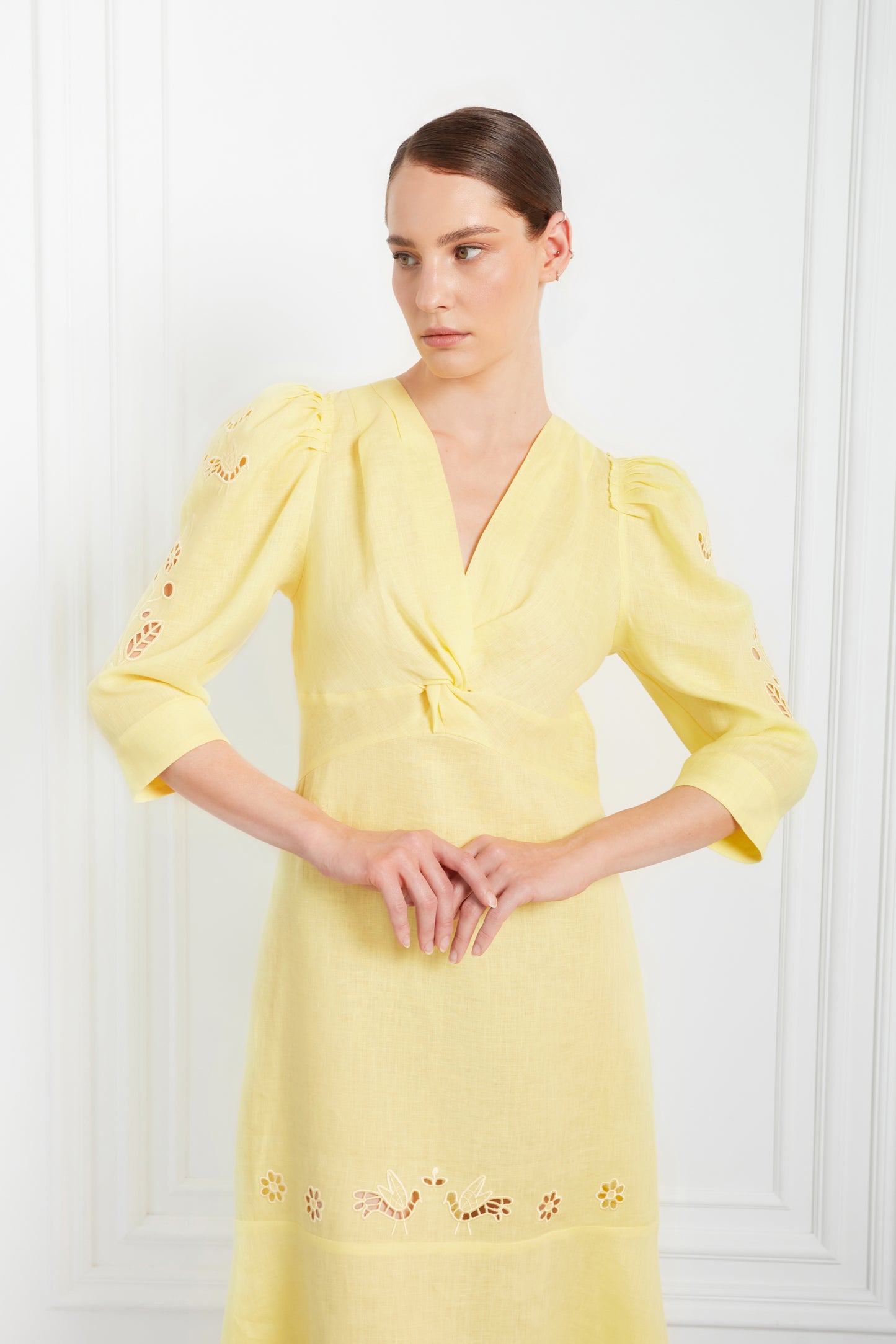 "Tree of love" yellow midi dress FOBERINI