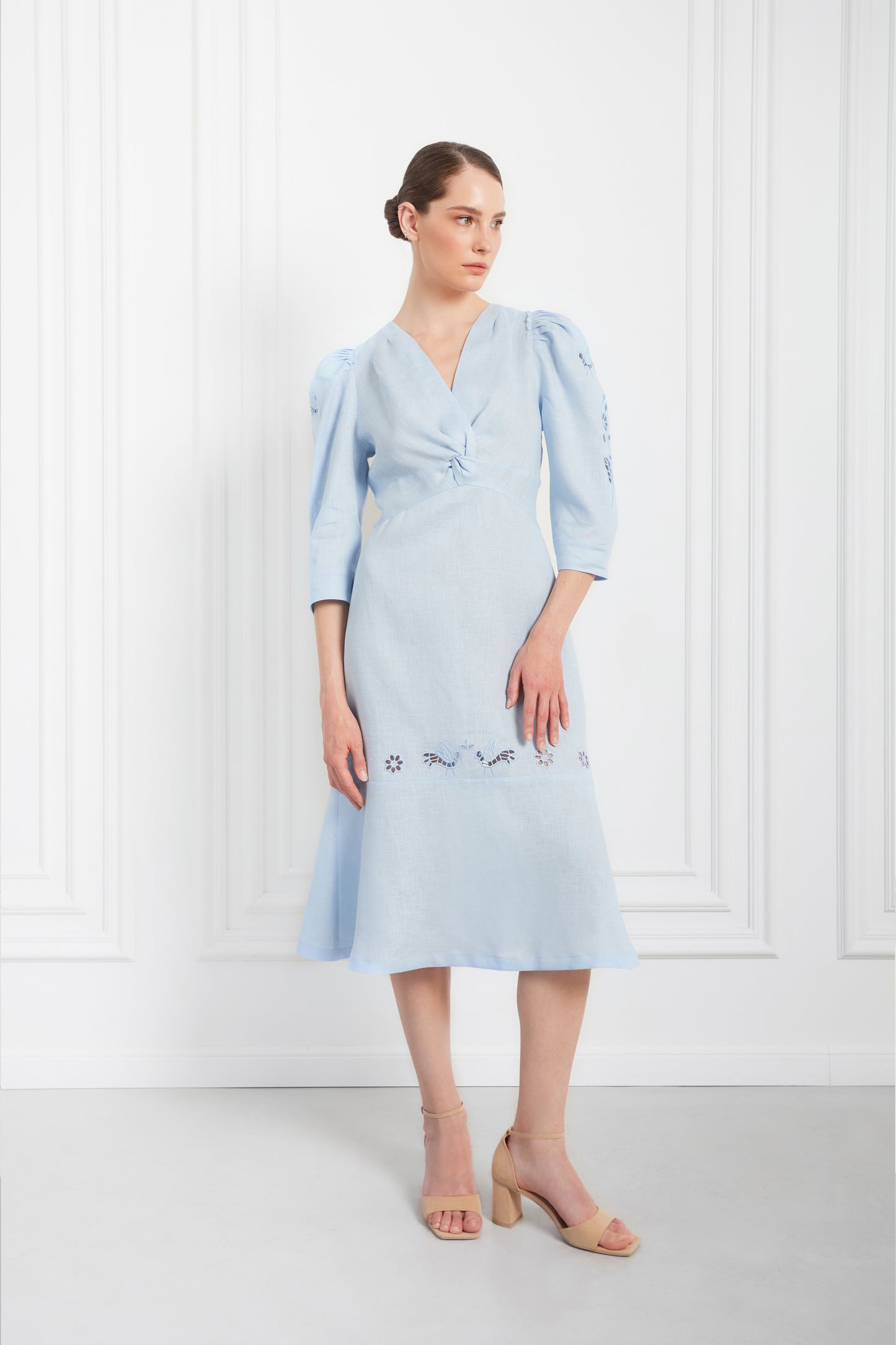 "Tree of love" blue midi dress FOBERINI