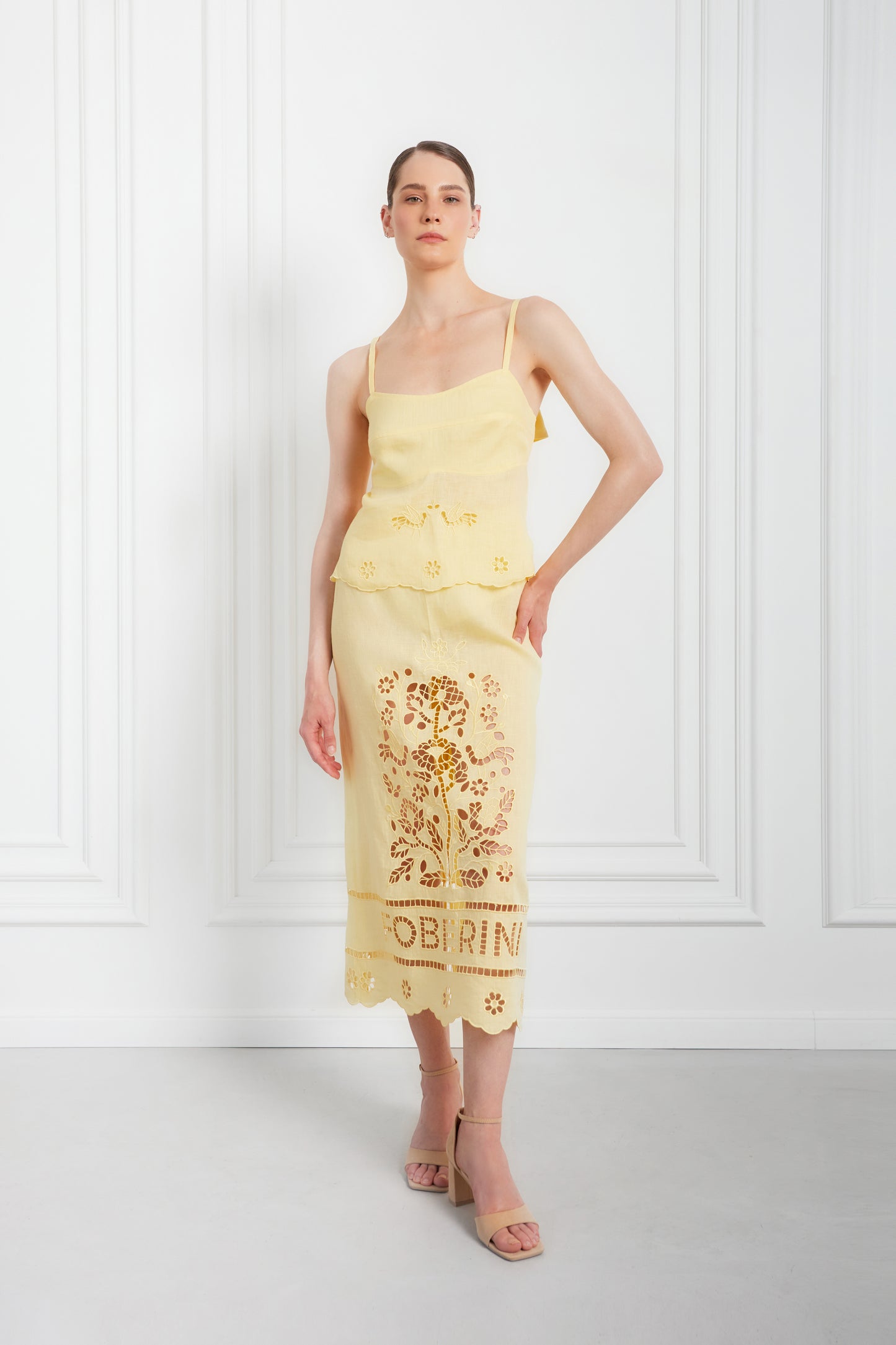 "Tree of love" yellow skirt FOBERINI