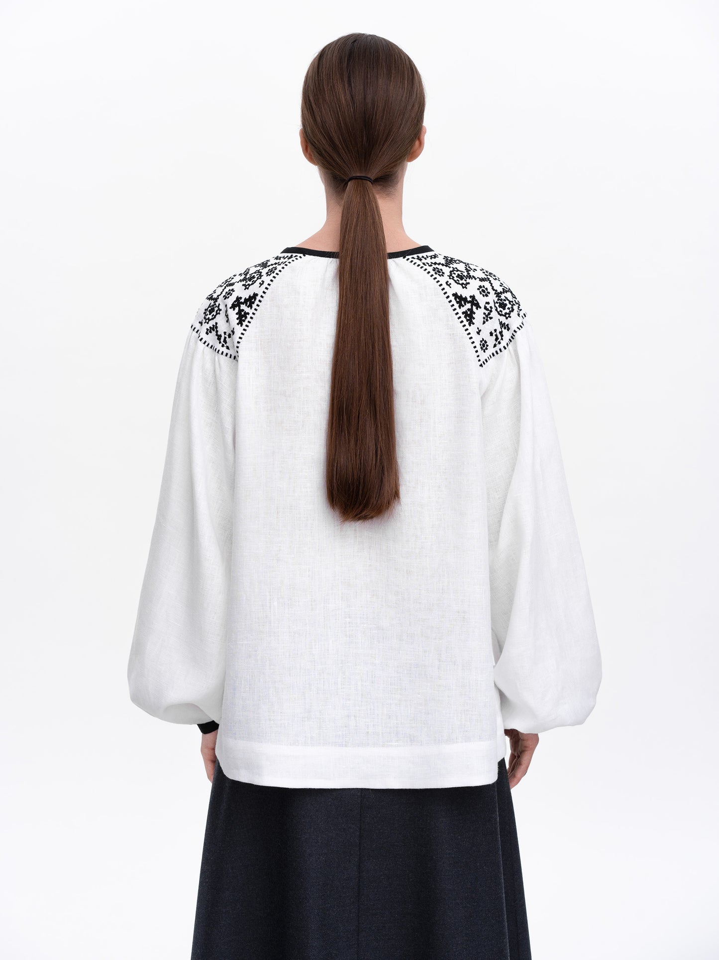 Embroidered shirt Izola white ETNODIM