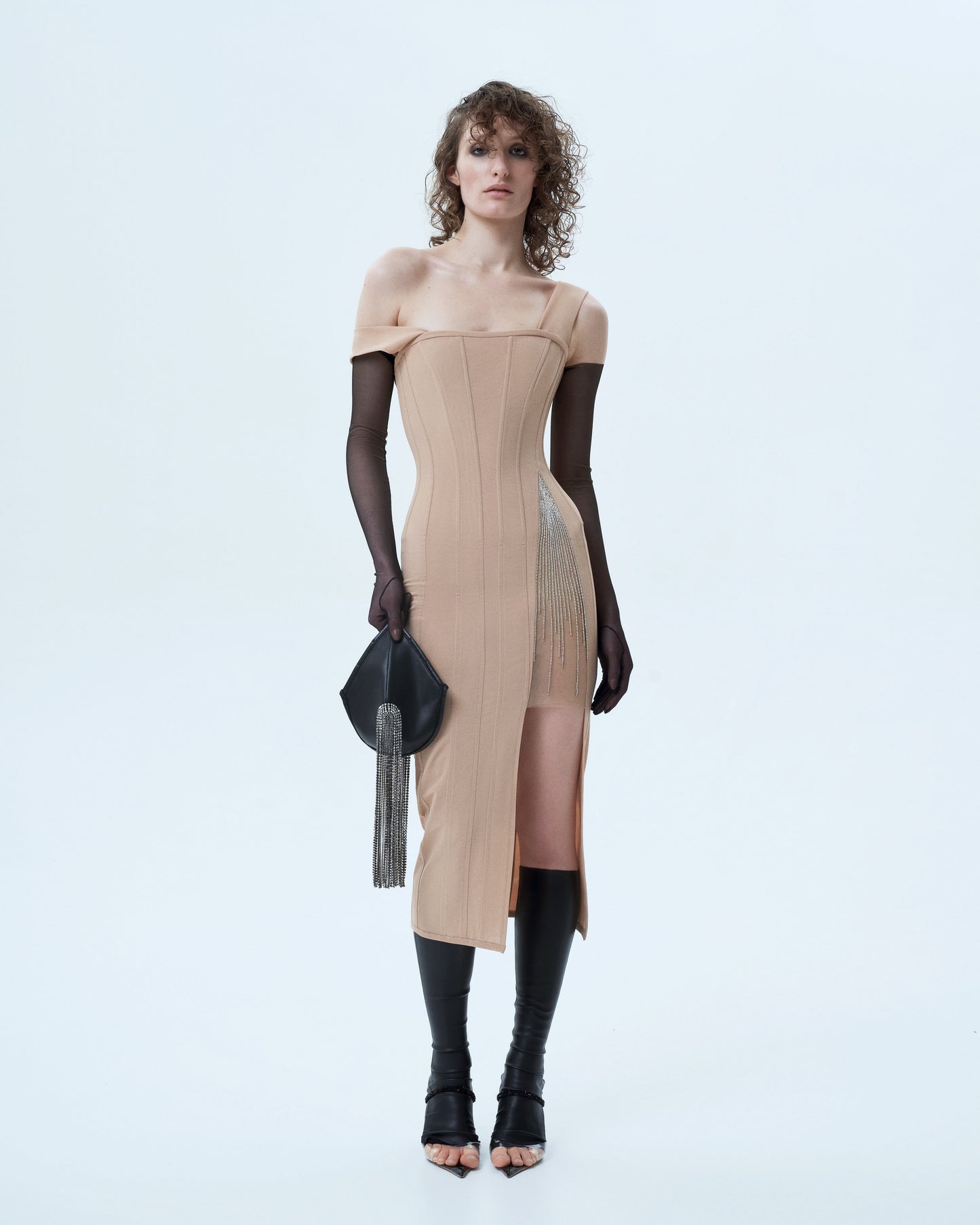 Embellished midi corset dress FROLOV