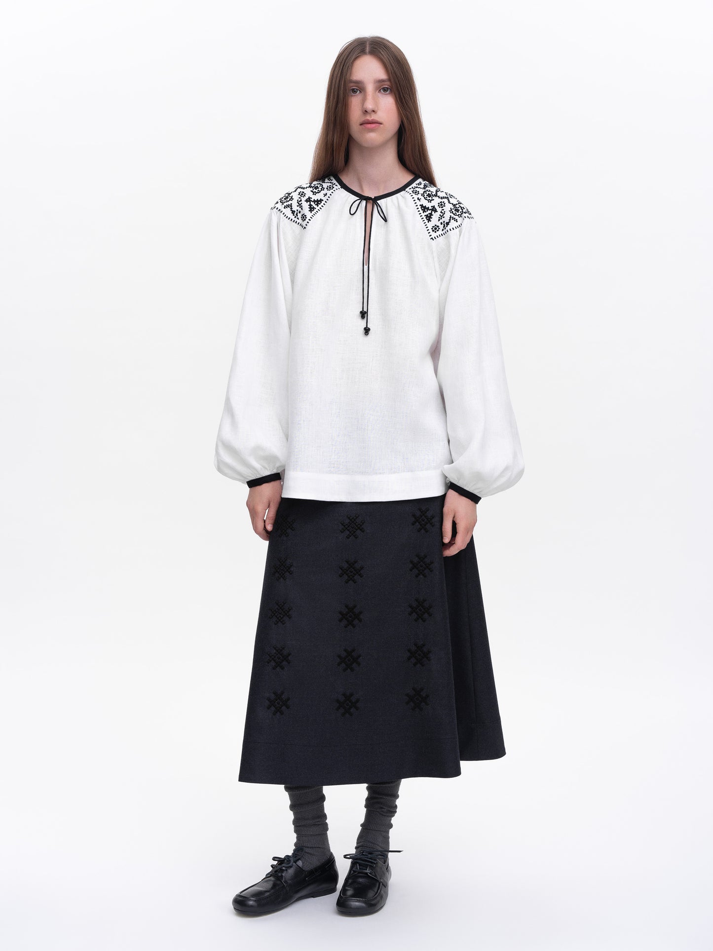 Embroidered shirt Izola white ETNODIM