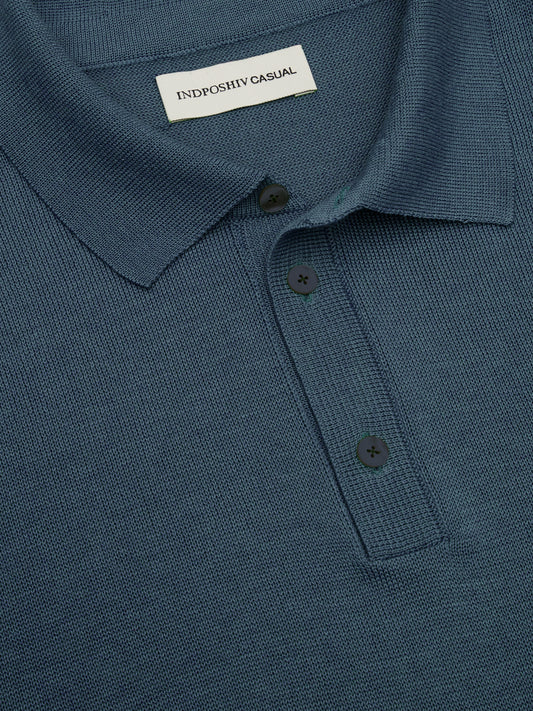 Gray-blue polo shirt INDPOSHIV CASUAL