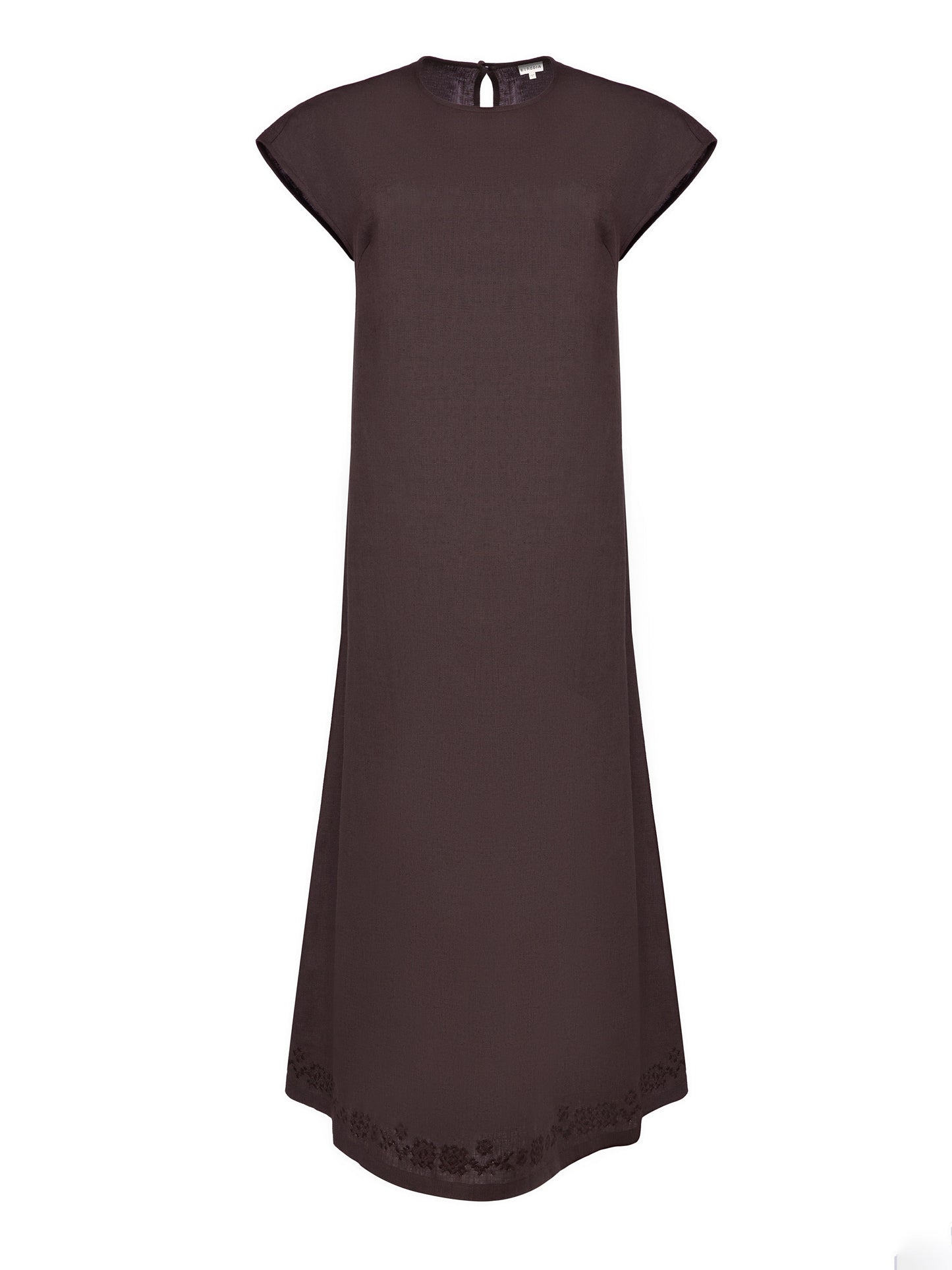 Brown embroidered dress Nevit ETNODIM
