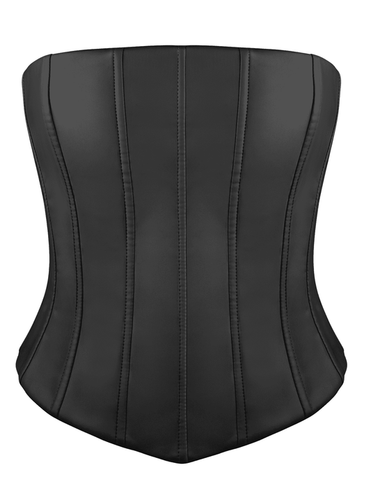 Corset Leather Black FOX LINGERIE