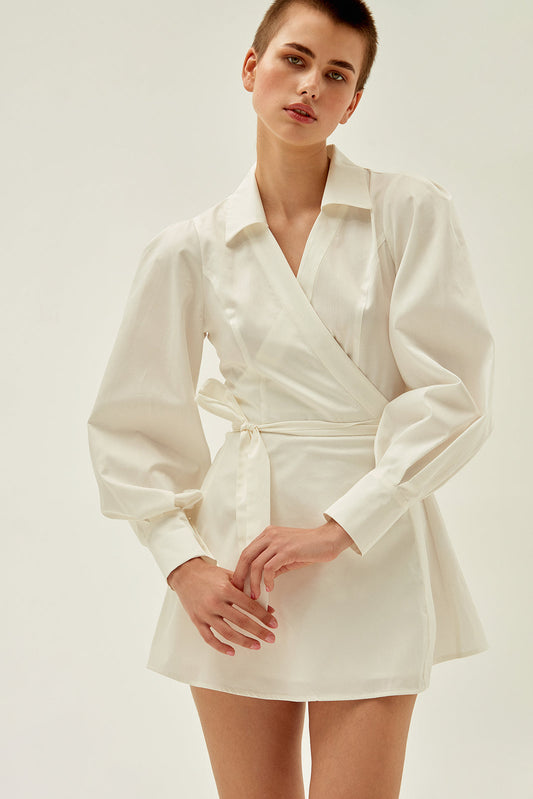 Ivory short shirt dress NOVITSKA