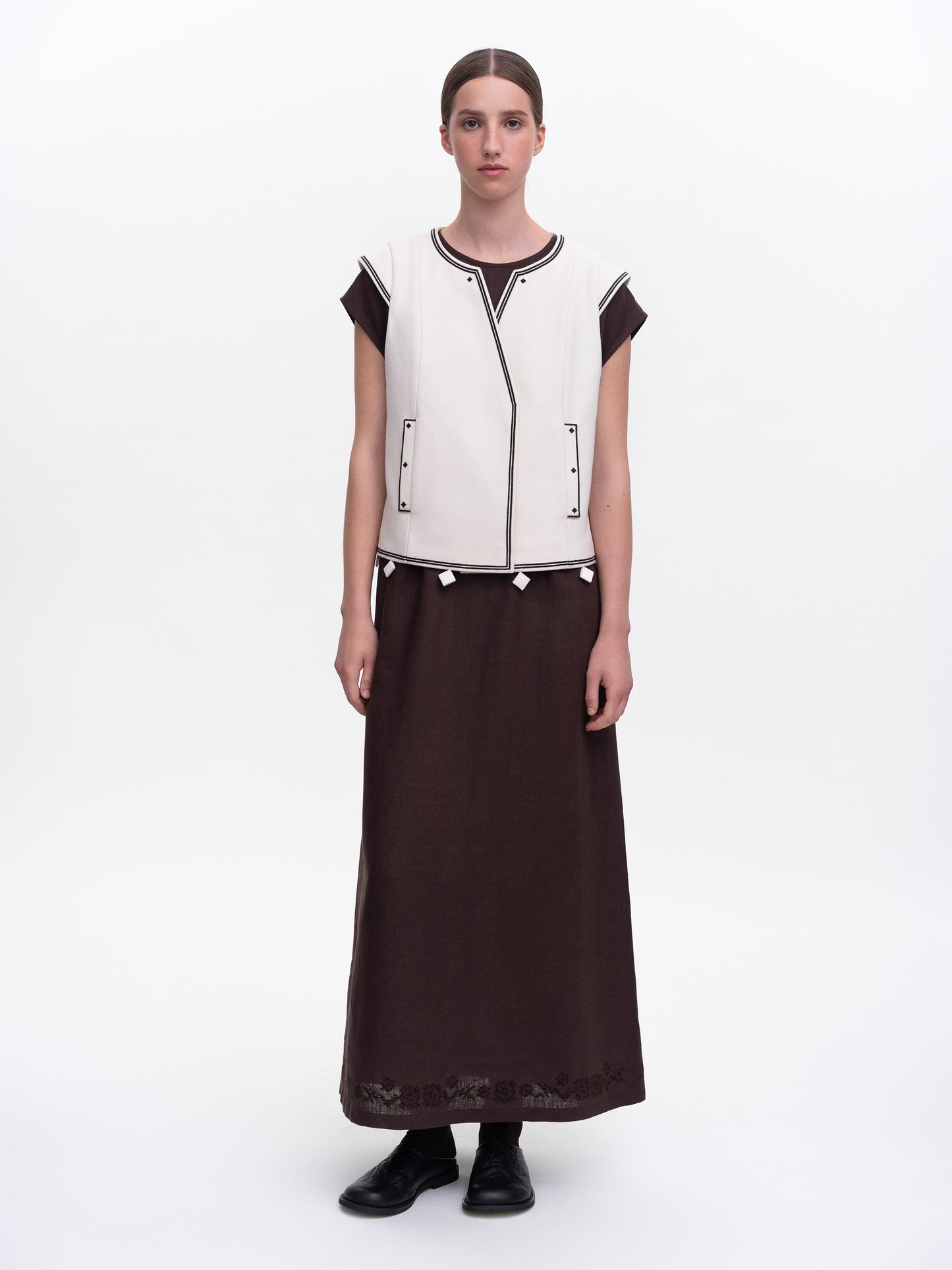 Milk embroidered vest Kibchyk ETNODIM