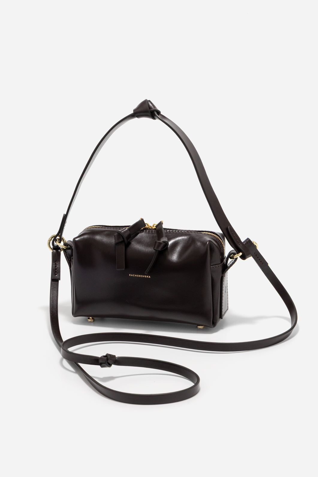 WINONA BAG IN DARK CHOCOLATE /GOLD/ KACHOROVSKA