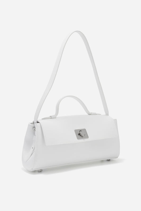 ERNESTINA BAGUETTE WHITE BAG /SILVER/ KACHOROVSKA