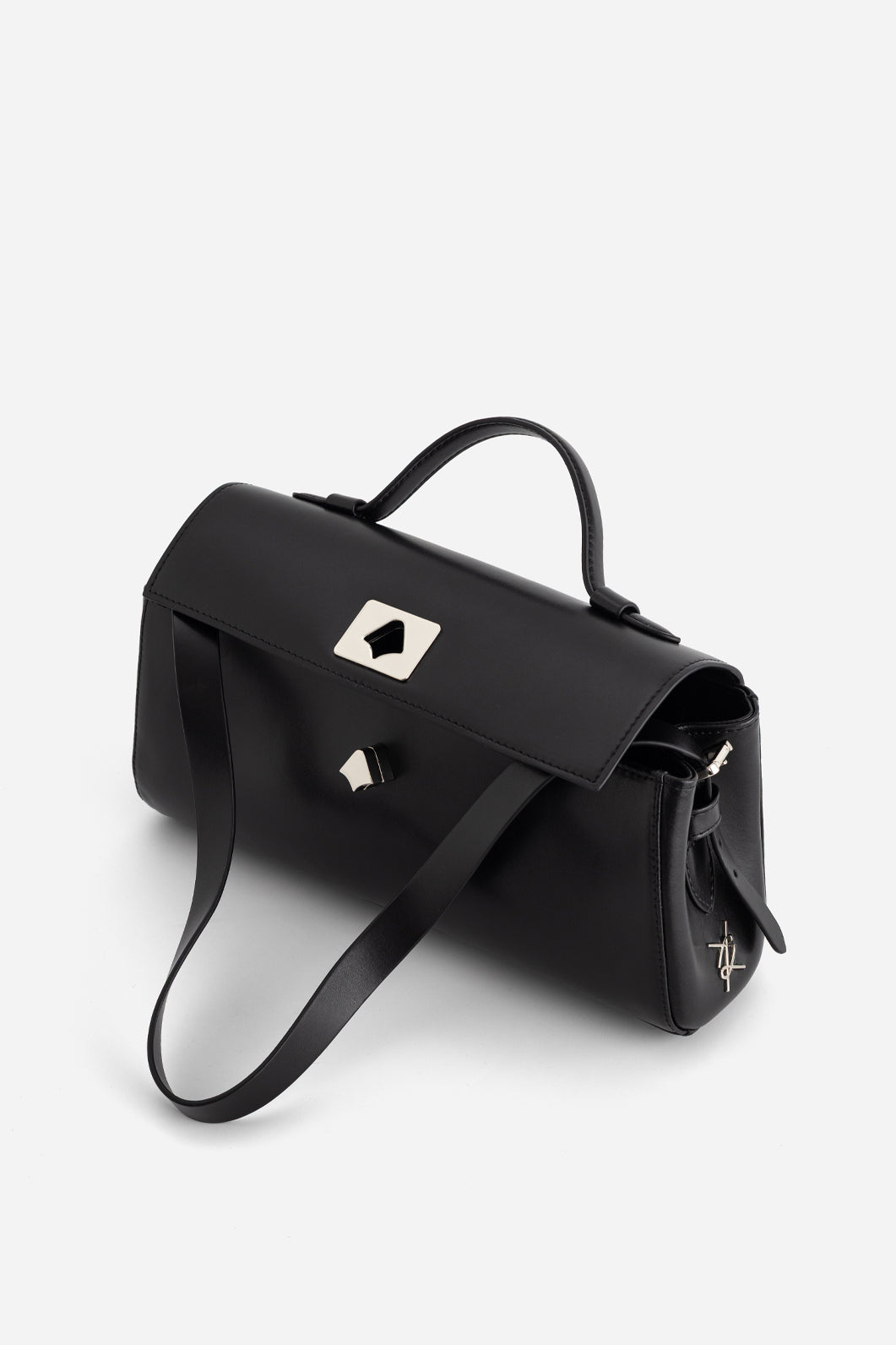 ERNESTINA BAGUETTE BLACK BAG /SILVER/ KACHOROVSKA