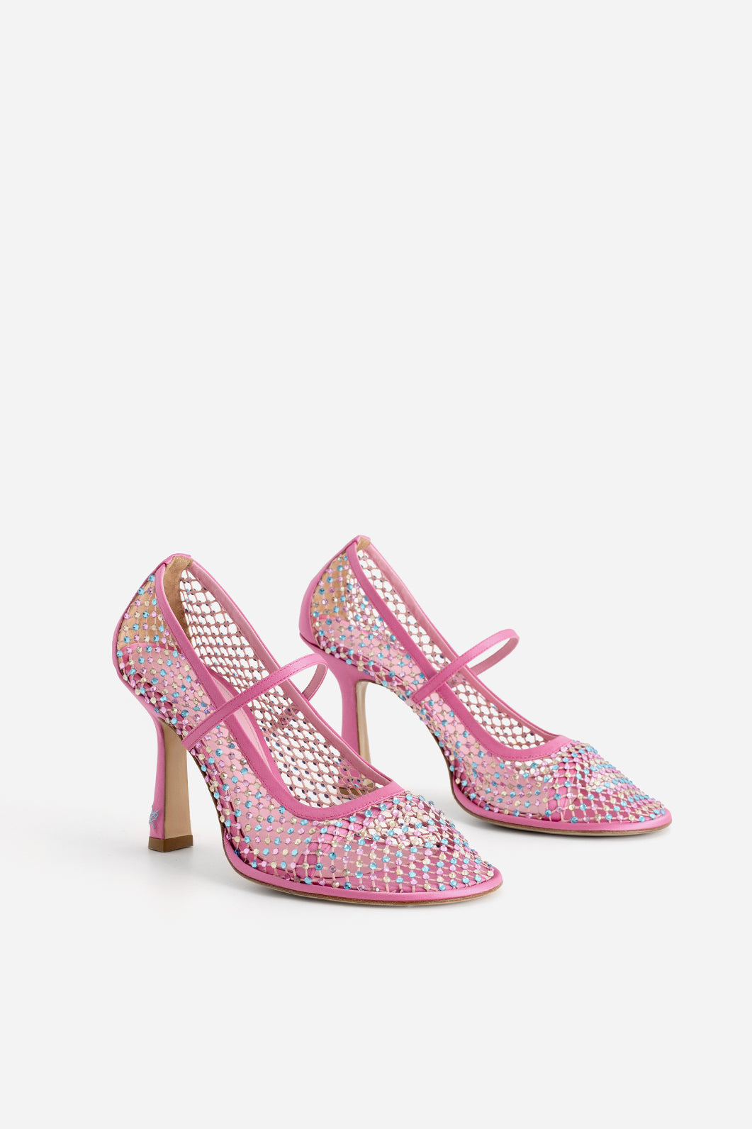 JERRY PINK SHOES WITH MULTICOLORED CRYSTALS KACHOROVSKA