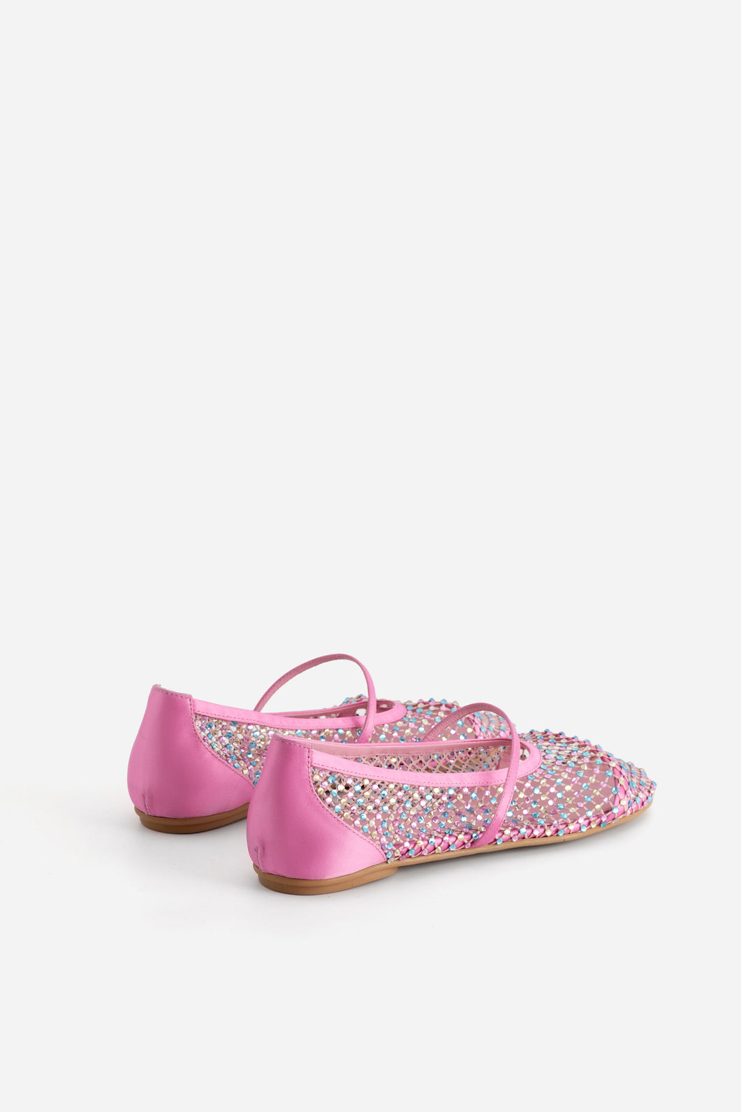 JERRY BALERINA PINK BALLET FLATS WITH MULTICOLORED CRYSTALS KACHOROVSKA