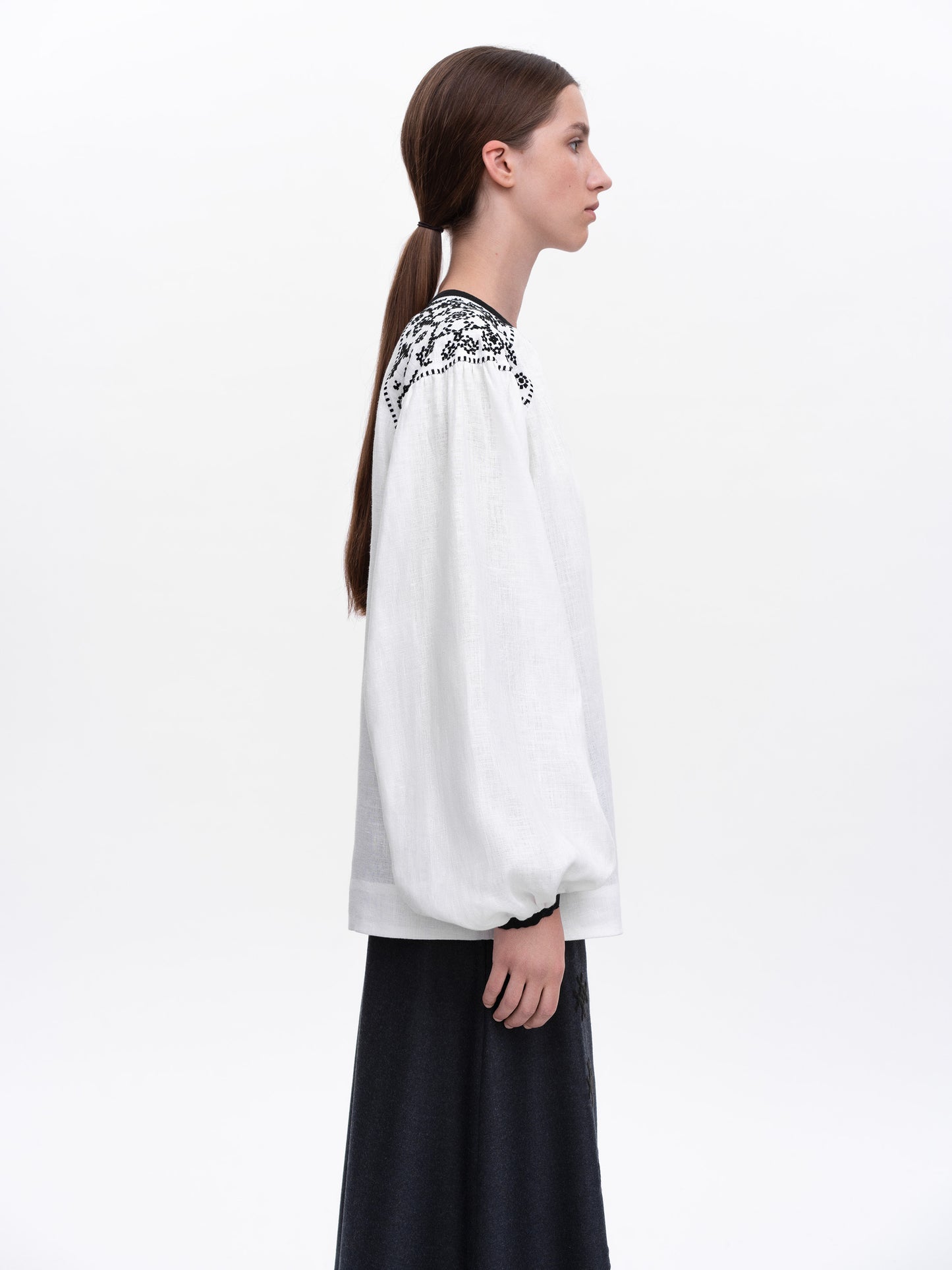 Embroidered shirt Izola white ETNODIM