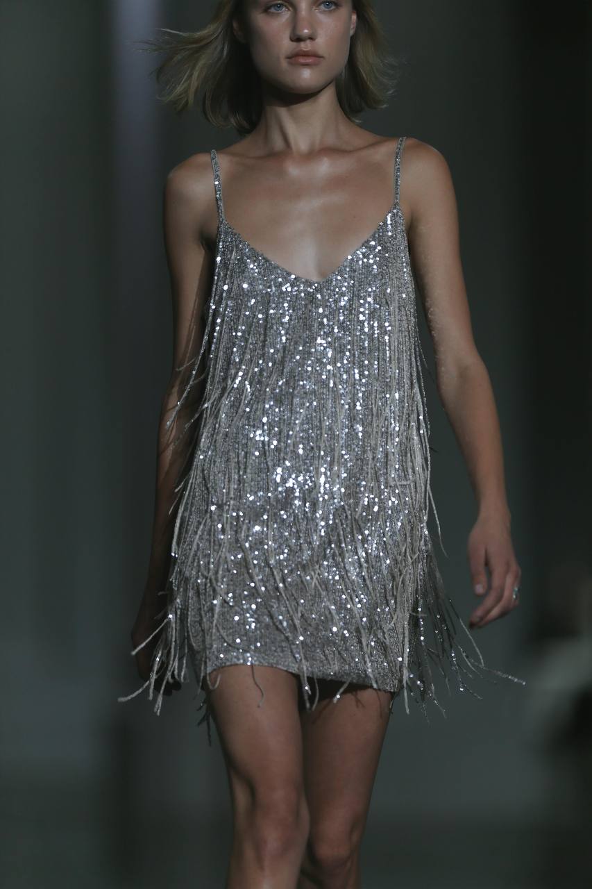Disco mini dress with handmade detailing NOVITSKA