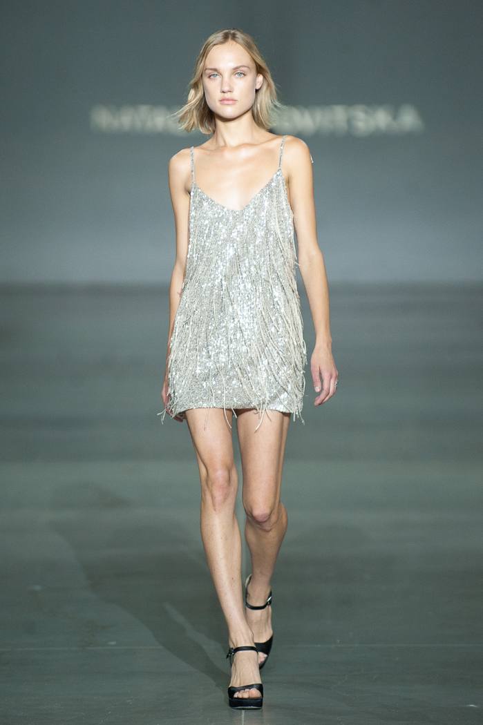 Disco mini dress with handmade detailing NOVITSKA