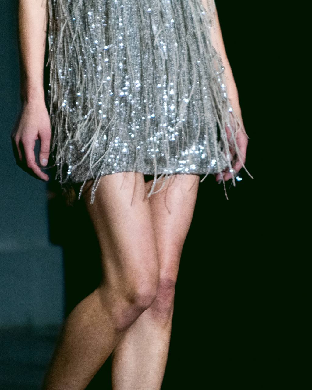 Disco mini dress with handmade detailing NOVITSKA