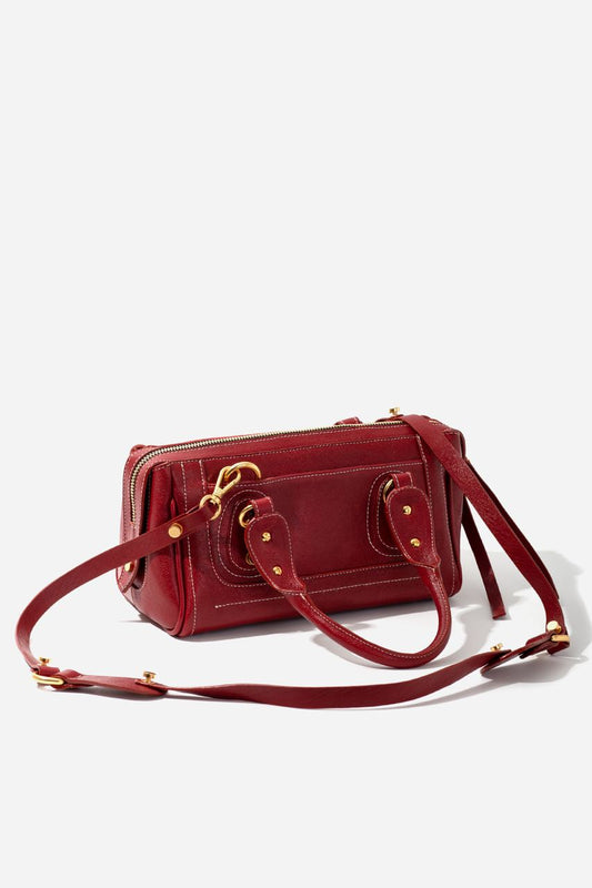 Donna red leather bag /gold/ KACHOROVSKA
